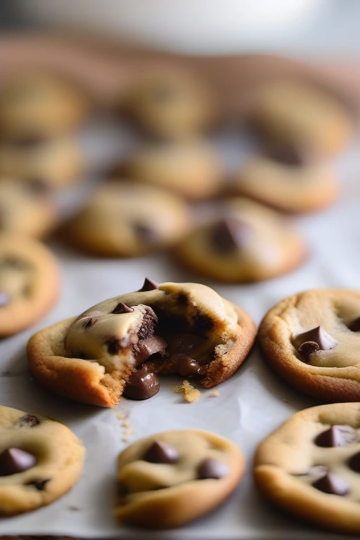 Close-up of Ghirardelli chocolate chip cookies