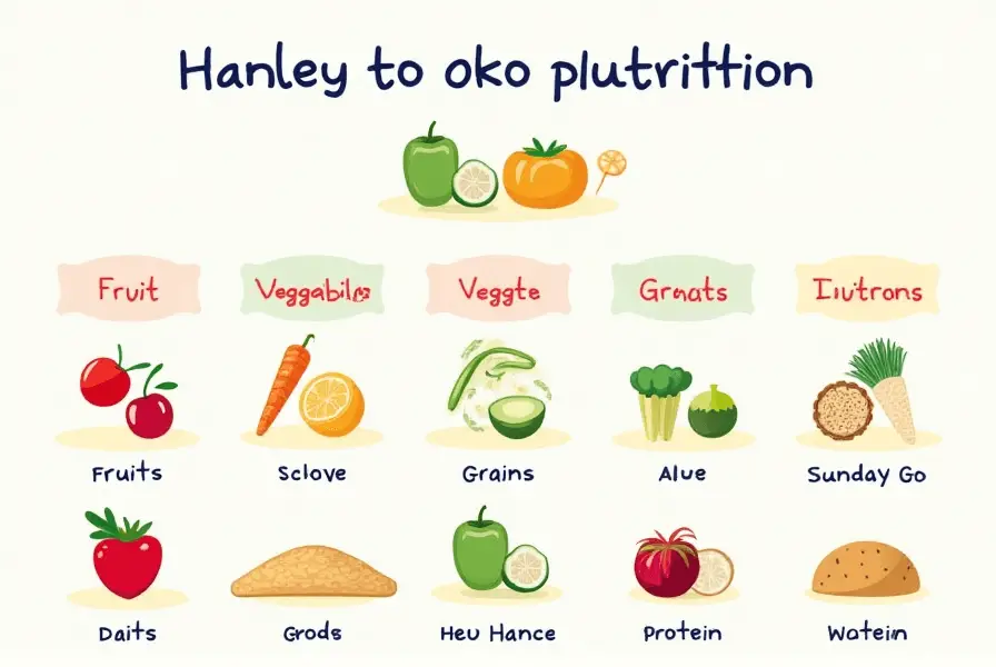 Nutrition chart for oddler Lunch Ideas for 1 Year Old showing daily food requirements.