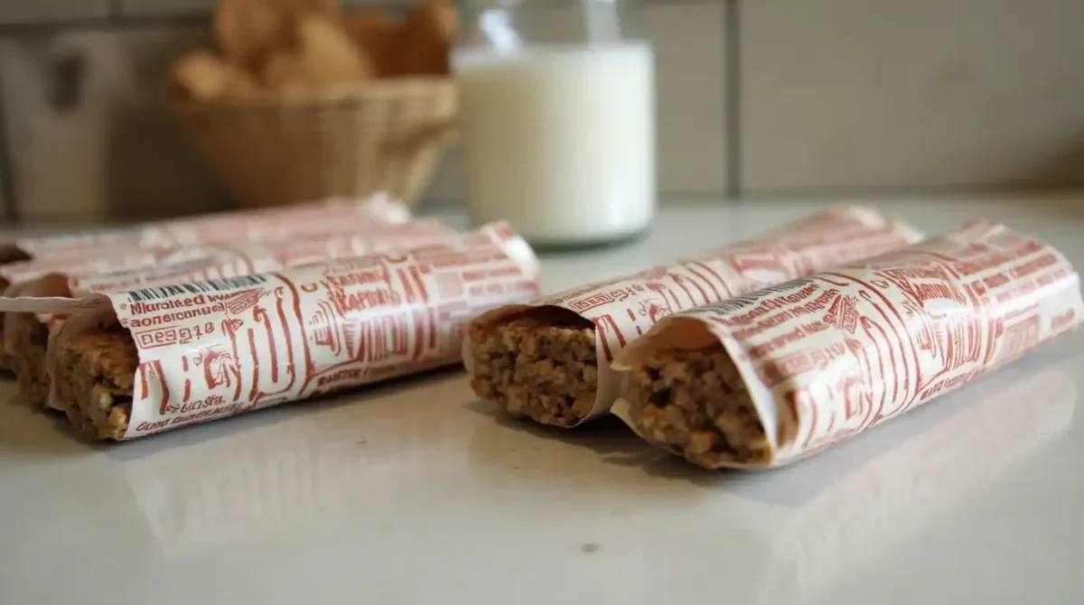 A close-up of a batch of MadeGood Granola Bars Recall with UPC codes and expiration dates highlighted.