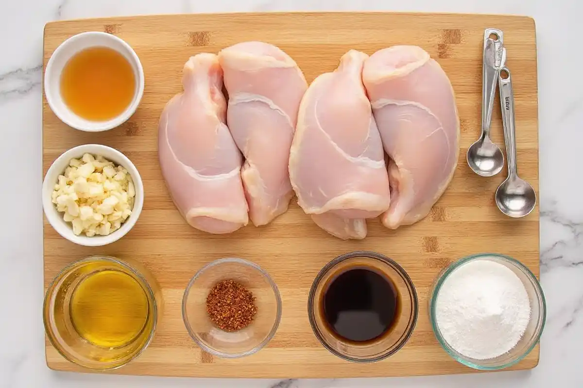 Coating And Searing Chicken For Honey Garlic Chicken