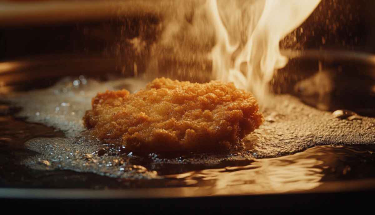 crispy chicken katsu culinary dropout thigh frying in oil until golden and crisp