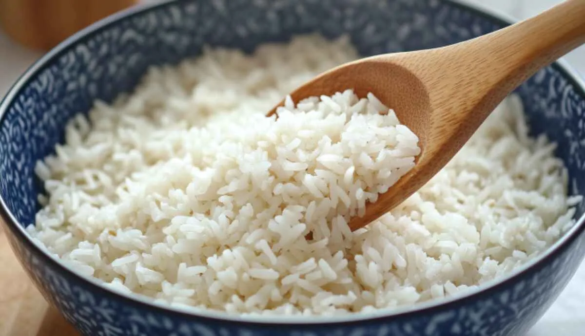 Rice added to onions and butter before simmering